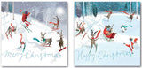 Christmas Cards - 12 Deluxe Christmas Cards - Santa And Friends