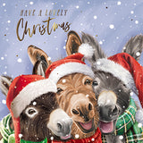 Christmas Cards - 10 Cards - Christmas Happy Donkeys